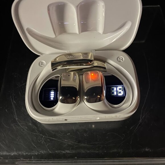 Darong Feng White Bluetooth Earbuds Model DRF-01 with Case Unused Working - Picture 7 of 8